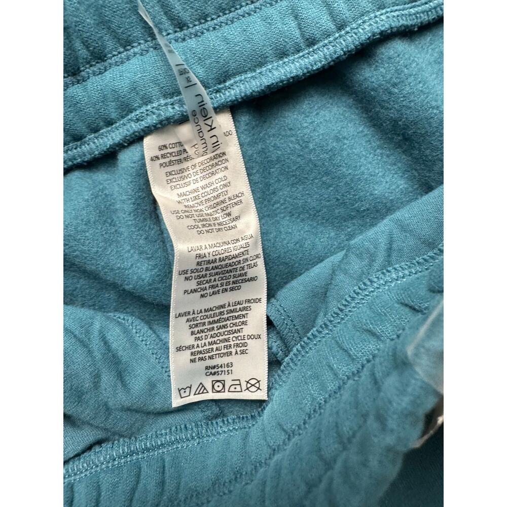 Calvin Klein Women's Fleece Logo Stripe Joggers NWOT TEAL SIZE XS - Picture 8 of 10